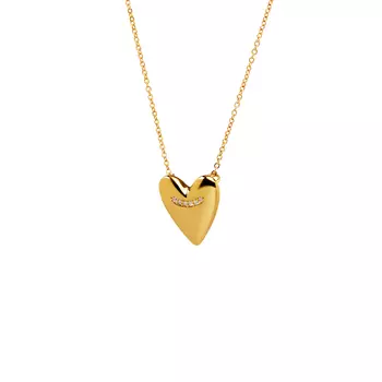 Колье Gold Necklace With A Heart And Small Crystals