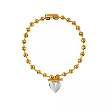 Колье Gold Plated Ball Chain Necklace Whith Heart Charm