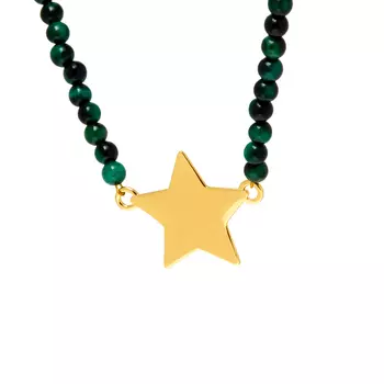 Колье Gold Plated Star Charm Beaded Necklace