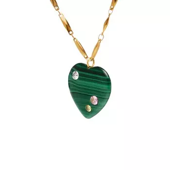 Колье Heart To Heart Necklace - Malachite