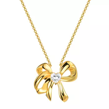 Колье Hearty Bow Necklace - Gold