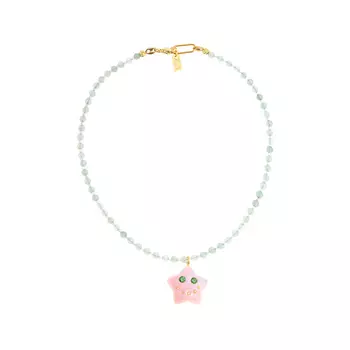 Колье Lucky Starface Beaded Necklace - Pink Shell