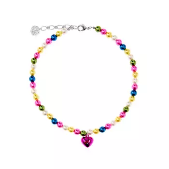 Колье Multicolored With Fuchsia Heart Necklace