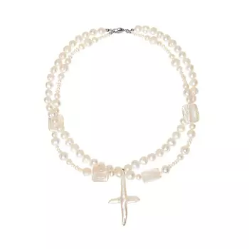 Колье Pearly Abundance Cross Necklace – Nacre