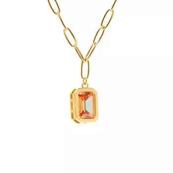 Колье Piped Edge Crystal Necklace – Caramel
