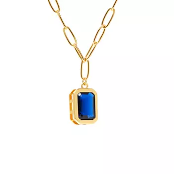 Колье Piped Edge Crystal Necklace – Dark Blue