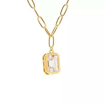 Колье Piped Edge Crystal Necklace – White