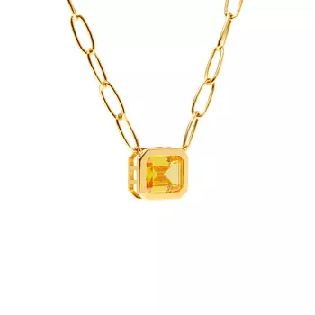 Колье Piped Edge Squere Crystal Necklace – Champagne