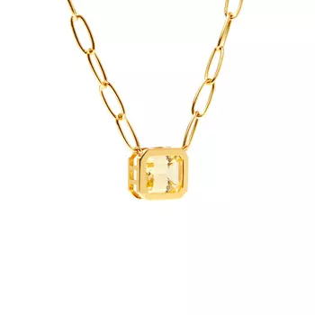 Колье Piped Edge Squere Crystal Necklace – Light Yellow