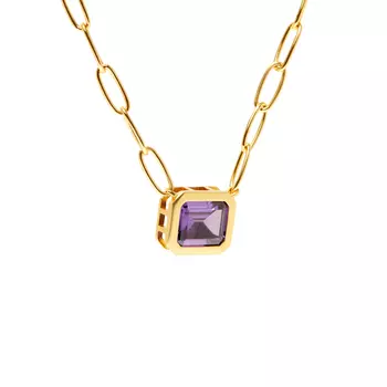 Колье Piped Edge Squere Crystal Necklace – Purple
