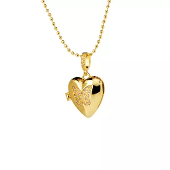 Колье Secret Gold Heart Necklace – Butterfly