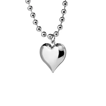 Колье Silver Chain Of Balls Necklace - Heart