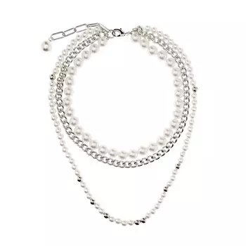 Колье Silver Layered Necklace With Pearls