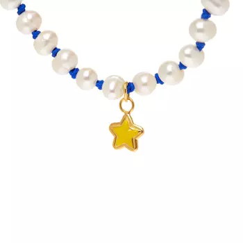 Колье Stardust Knitted Pearl Necklace – Yellow