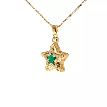 Колье Volumetric Star Necklace – Green