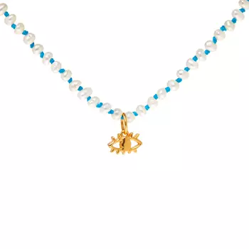 Колье Wizard of Pearls Knotted Eye Necklace – Blue