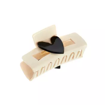 Крабик White & Black Heart Hair Claw