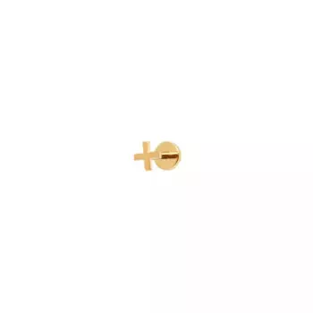 Лабрет Plain Cross Stud Earring – Gold