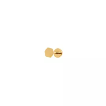 Лабрет Plain Polygon Stud Earring - Gold