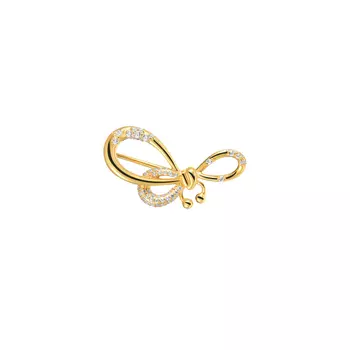 Моносерьга Crystal Pierced Bow Cuff - Gold