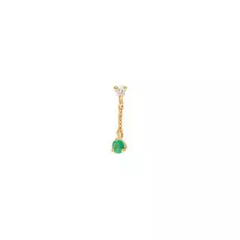 Моносерьга Emerald and Diamond Chain Earring