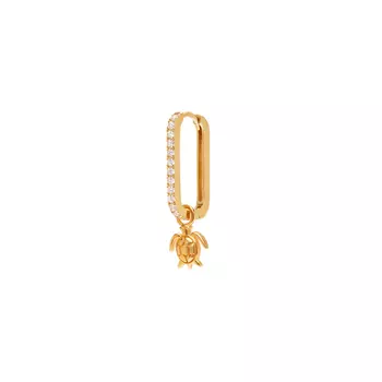 Моносерьга Turtle Oval Hoop Earring