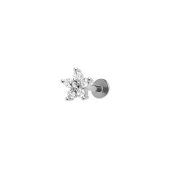 Plate Crystal Flower Earring
