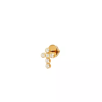 Пусет Diamond Cross Stud Earring – Gold