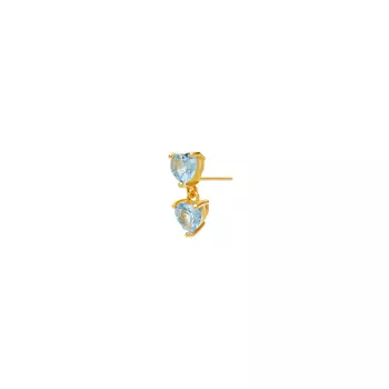 Серьга Double Whisper Heart Stud Earring – Blue