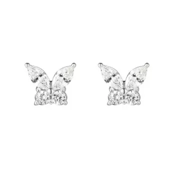 Серьги Crystal Butterfly Earrings - Silver