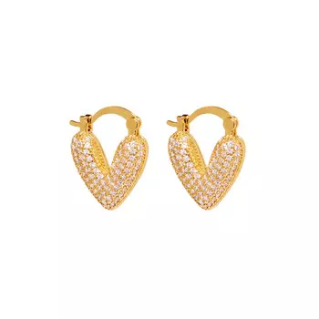 Серьги Crystal Chic Heart Earrings - Gold