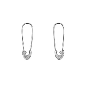 Серьги Crystal Pin Earrings - Silver