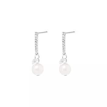 Серьги Dangling Pearls Earrings - Silver