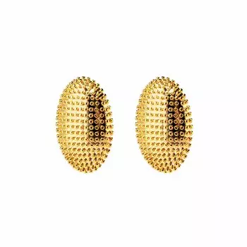 Серьги Dotted Oval Earrings – Gold