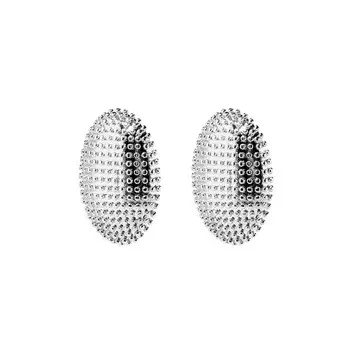 Серьги Dotted Oval Earrings – Silver
