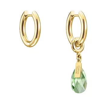 Серьги Drop Gold-Green Earrings