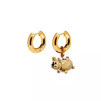Серьги Favorite Fluffy Gold Earrings - Dog