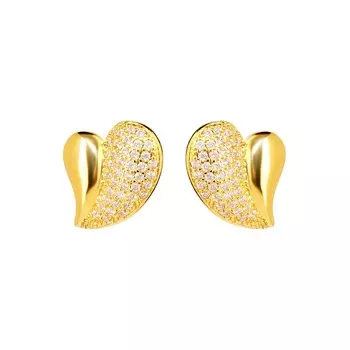 Серьги Flexuose Heart Earrings – Crystal