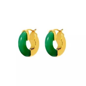 Серьги Gold Ethnic Earrings - Green