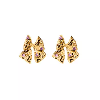 Серьги Gold Mint Bow Earrings