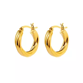 Серьги Gold Thin Twisted Earrings
