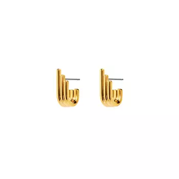 Серьги Gold Vertical Tubes Earrings