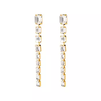 Серьги Golden Chain Earrings With Crystals