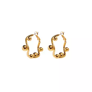 Серьги Golden Earrings With Spheres