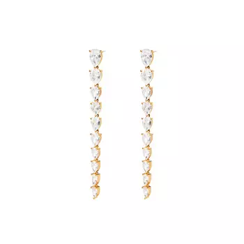 Серьги Golden Long Earrings With Crystals