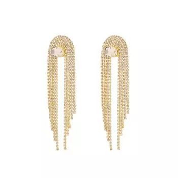 Серьги Large Floating Crystal Earrings – Gold