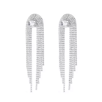 Серьги Large Floating Crystal Earrings – Silver
