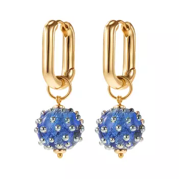 Серьги Metallic Blue Murano Earrings
