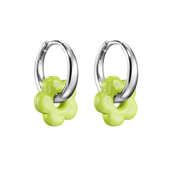 Серьги Mini Bloom Freedom Silver-Green Earrings