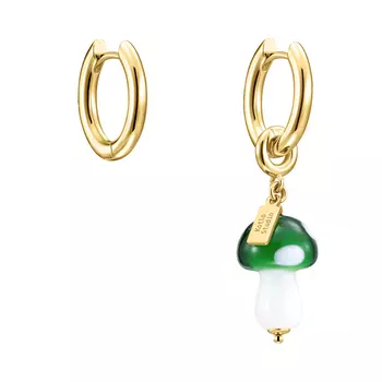 Серьги Mushroom Gold-Green Earrings
